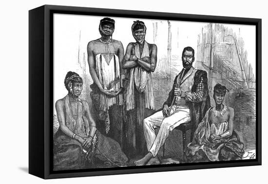 'Sandilli, Chief of the Gaikas and his Wives', c1880-Unknown-Framed Stretched Canvas