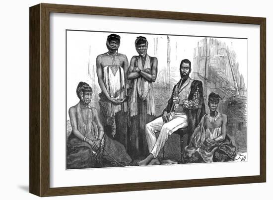 'Sandilli, Chief of the Gaikas and his Wives', c1880-Unknown-Framed Giclee Print