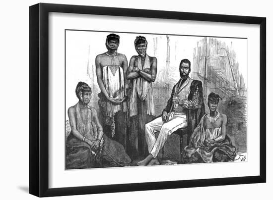 'Sandilli, Chief of the Gaikas and his Wives', c1880-Unknown-Framed Giclee Print