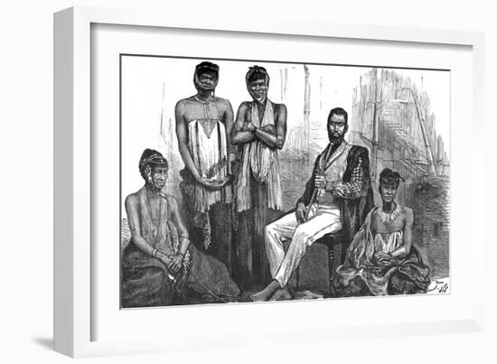 'Sandilli, Chief of the Gaikas and his Wives', c1880-Unknown-Framed Giclee Print