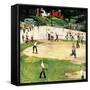 "Sandlot Homerun", July 6, 1957-John Falter-Framed Stretched Canvas