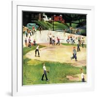 "Sandlot Homerun", July 6, 1957-John Falter-Framed Giclee Print