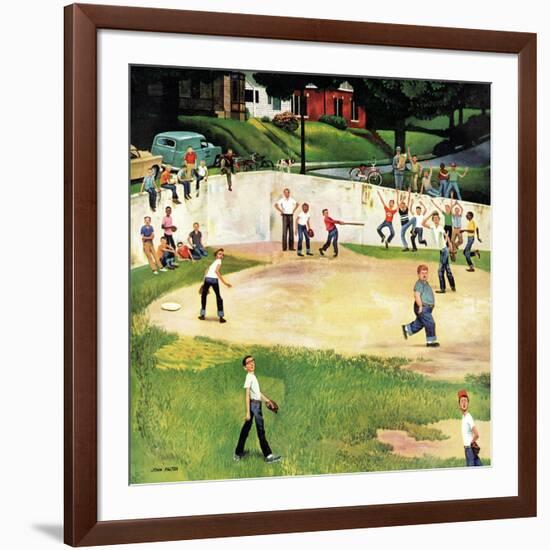 "Sandlot Homerun", July 6, 1957-John Falter-Framed Giclee Print