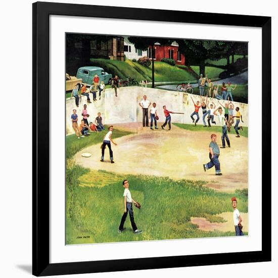 "Sandlot Homerun", July 6, 1957-John Falter-Framed Giclee Print