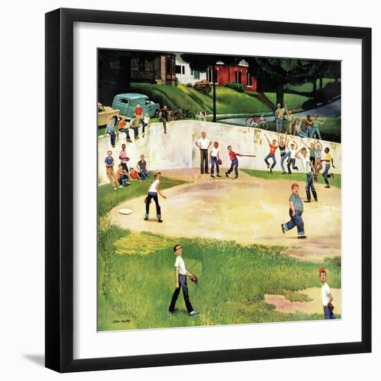 "Sandlot Homerun", July 6, 1957-John Falter-Framed Premium Giclee Print