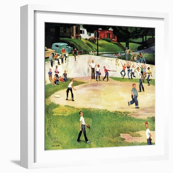 "Sandlot Homerun", July 6, 1957-John Falter-Framed Premium Giclee Print