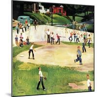 "Sandlot Homerun", July 6, 1957-John Falter-Mounted Premium Giclee Print