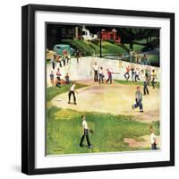 "Sandlot Homerun", July 6, 1957-John Falter-Framed Giclee Print