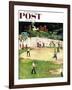 "Sandlot Homerun" Saturday Evening Post Cover, July 6, 1957-John Falter-Framed Giclee Print