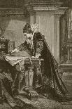 Queen Elizabeth Signing the Death Warrant of Mary Queen of Scots, Engraved by C. Butterworth-Sandor Liezen-Meyer-Stretched Canvas