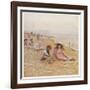 Sandown Beach Children-Helen Allingham-Framed Art Print