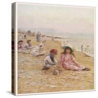 Sandown Beach Children-Helen Allingham-Stretched Canvas