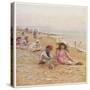 Sandown Beach Children-Helen Allingham-Stretched Canvas