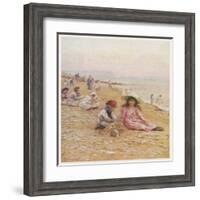 Sandown Beach Children-Helen Allingham-Framed Art Print