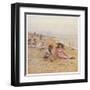 Sandown Beach Children-Helen Allingham-Framed Art Print