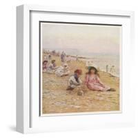 Sandown Beach Children-Helen Allingham-Framed Art Print