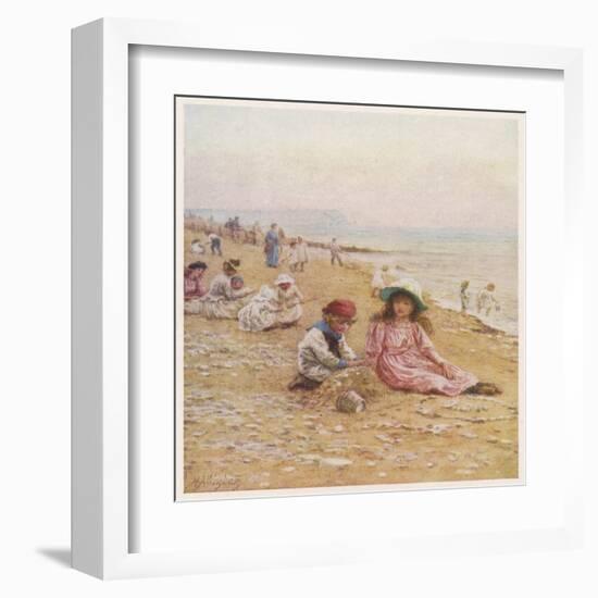 Sandown Beach Children-Helen Allingham-Framed Art Print