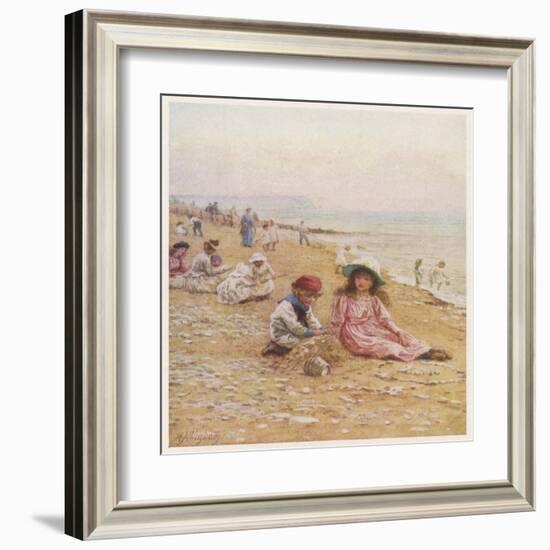 Sandown Beach Children-Helen Allingham-Framed Art Print