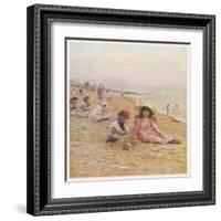 Sandown Beach Children-Helen Allingham-Framed Art Print