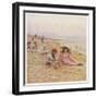Sandown Beach Children-Helen Allingham-Framed Art Print