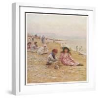 Sandown Beach Children-Helen Allingham-Framed Art Print