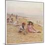 Sandown Beach Children-Helen Allingham-Mounted Art Print