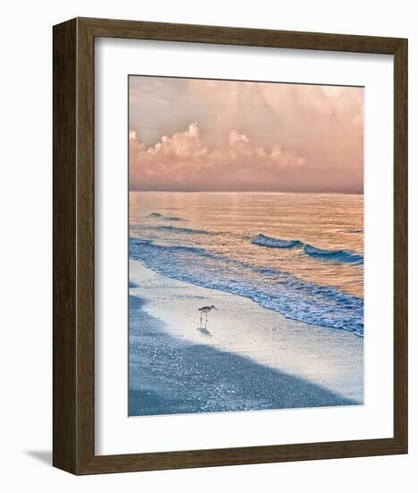 Sandpiper at Sunrise-Mary Lou Johnson-Framed Art Print