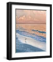 Sandpiper at Sunrise-Mary Lou Johnson-Framed Art Print