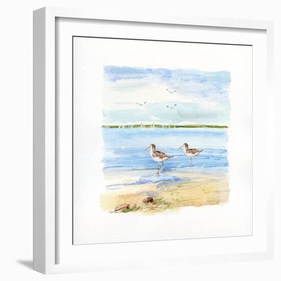 Sandpiper Beach II-Sally Swatland-Framed Art Print