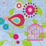 Magenta Bird-Sandra Smith-Art Print