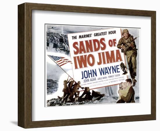 Sands Of Iwo Jima, John Wayne, 1949-null-Framed Art Print