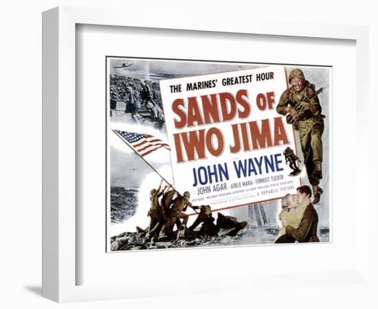 Sands Of Iwo Jima, John Wayne, 1949-null-Framed Art Print