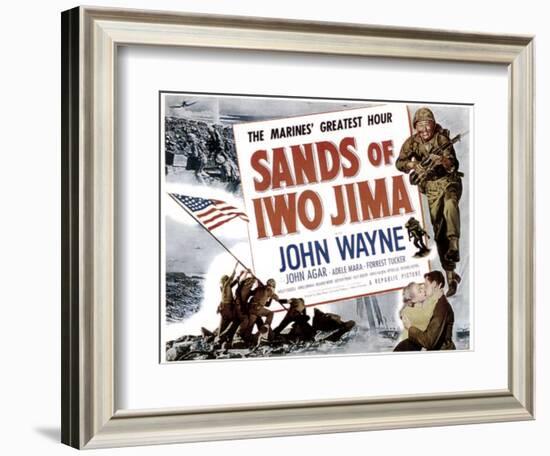 Sands Of Iwo Jima, John Wayne, 1949-null-Framed Art Print