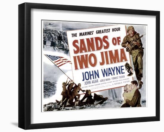 Sands Of Iwo Jima, John Wayne, 1949-null-Framed Art Print