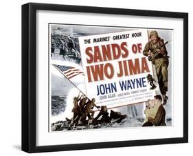 Sands Of Iwo Jima, John Wayne, 1949-null-Framed Art Print