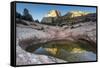 Sandstone and Pool, Zion National Park, Utah-Howie Garber-Framed Stretched Canvas