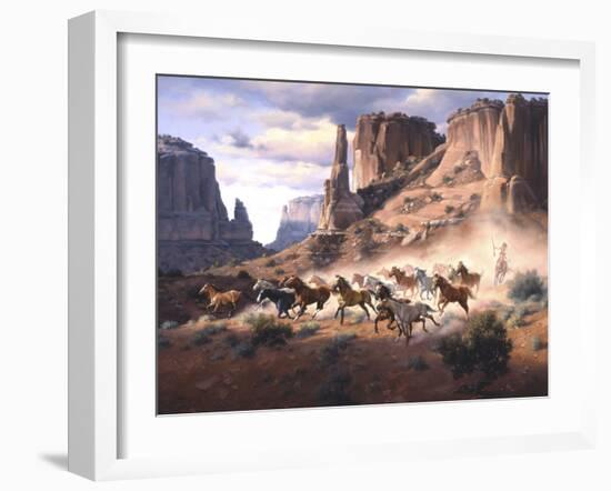 Sandstone and Stolen Horses-Jack Sorenson-Framed Art Print