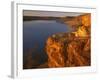 Sandstone Bluff at Sunset at Kanopolis Lake, Kansas, USA-Charles Gurche-Framed Photographic Print