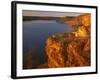 Sandstone Bluff at Sunset at Kanopolis Lake, Kansas, USA-Charles Gurche-Framed Photographic Print