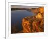 Sandstone Bluff at Sunset at Kanopolis Lake, Kansas, USA-Charles Gurche-Framed Photographic Print