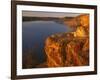 Sandstone Bluff at Sunset at Kanopolis Lake, Kansas, USA-Charles Gurche-Framed Photographic Print