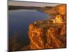 Sandstone Bluff at Sunset at Kanopolis Lake, Kansas, USA-Charles Gurche-Mounted Photographic Print