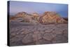 Sandstone Brain Rock and Red and White Swirls at Dawn-James Hager-Stretched Canvas