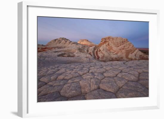 Sandstone Brain Rock and Red and White Swirls at Dawn-James Hager-Framed Photographic Print