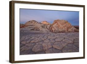 Sandstone Brain Rock and Red and White Swirls at Dawn-James Hager-Framed Photographic Print