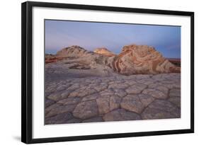 Sandstone Brain Rock and Red and White Swirls at Dawn-James Hager-Framed Photographic Print