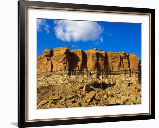 Sandstone Butte in Chaco Culture National Historical Park Scenery, New Mexico-Michael DeFreitas-Framed Photographic Print