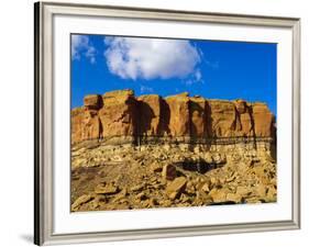 Sandstone Butte in Chaco Culture National Historical Park Scenery, New Mexico-Michael DeFreitas-Framed Photographic Print