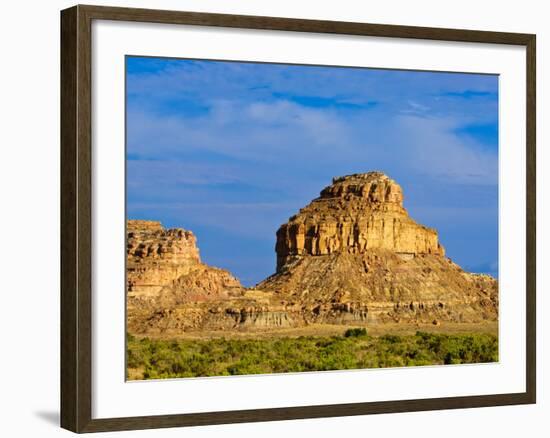 Sandstone Butte in Chaco Culture National Historical Park Scenery, New Mexico-Michael DeFreitas-Framed Photographic Print