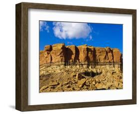 Sandstone Butte in Chaco Culture National Historical Park Scenery, New Mexico-Michael DeFreitas-Framed Photographic Print